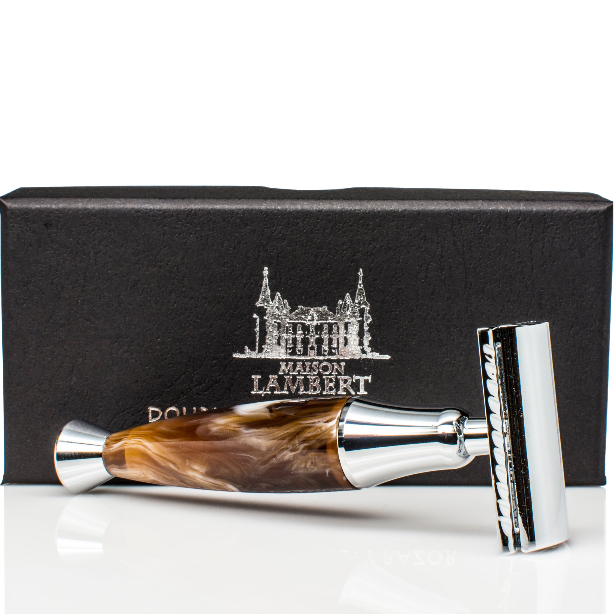 Shaving Kit for Men with Black Badger Shaving Brush, Double Edge Safety Razor, and Stainless Steel Stand
