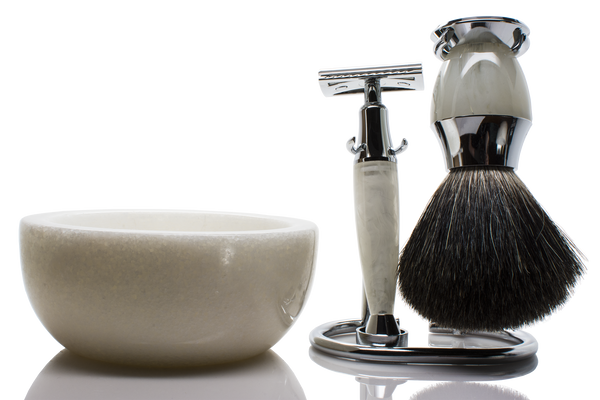 White marble edition shaving set - Maison Lambert